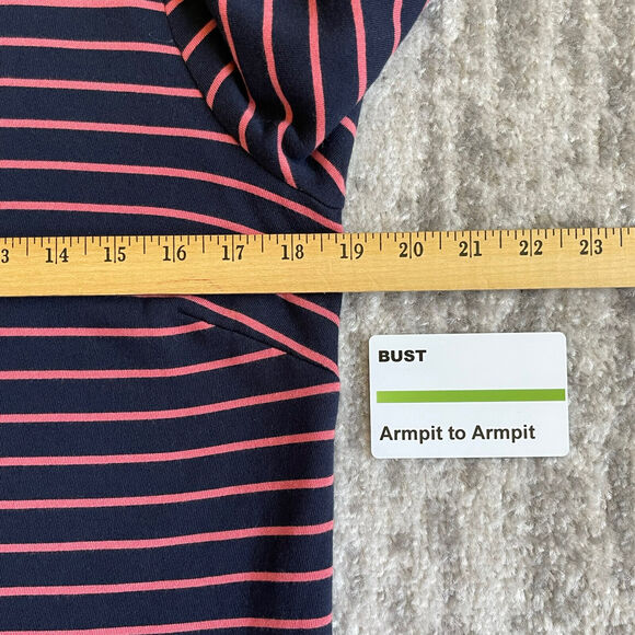 J.Jill Turtleneck Sweater Dress Women Size‎ M Purple Stripe Pockets Stretch - Picture 9 of 12